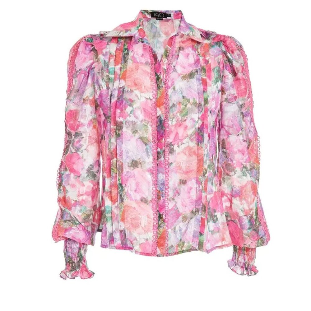 PatBO Blossom Button-Front Blouse
